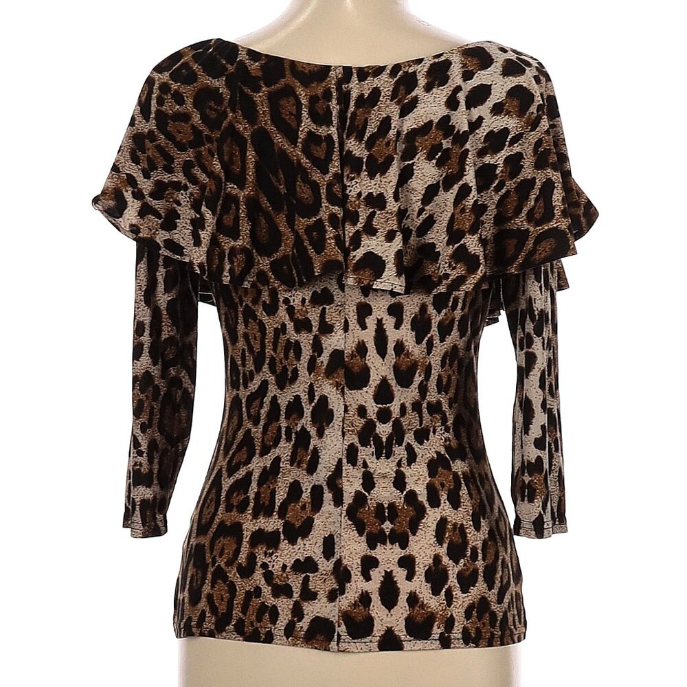 Leopard Off Shoulder Ruffle Bisou Top - Picture 2 of 5